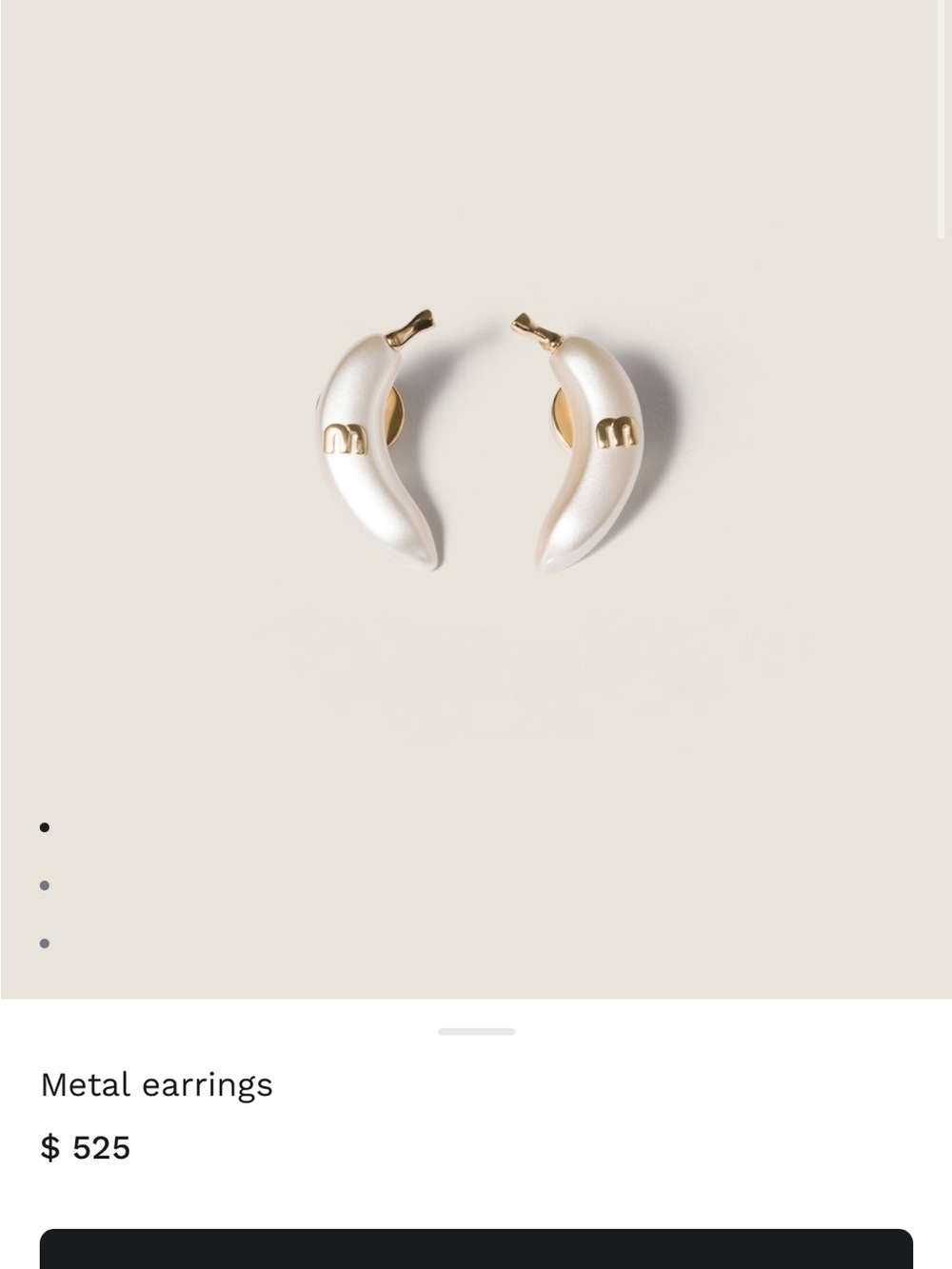 Miu Miu banana earrings